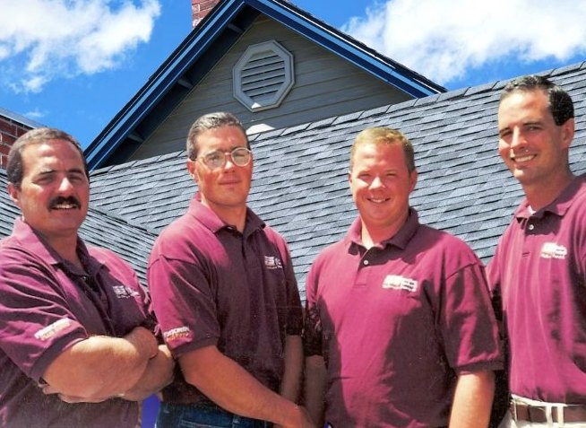 The Griffin brothers in the early years of Cascade Roofing