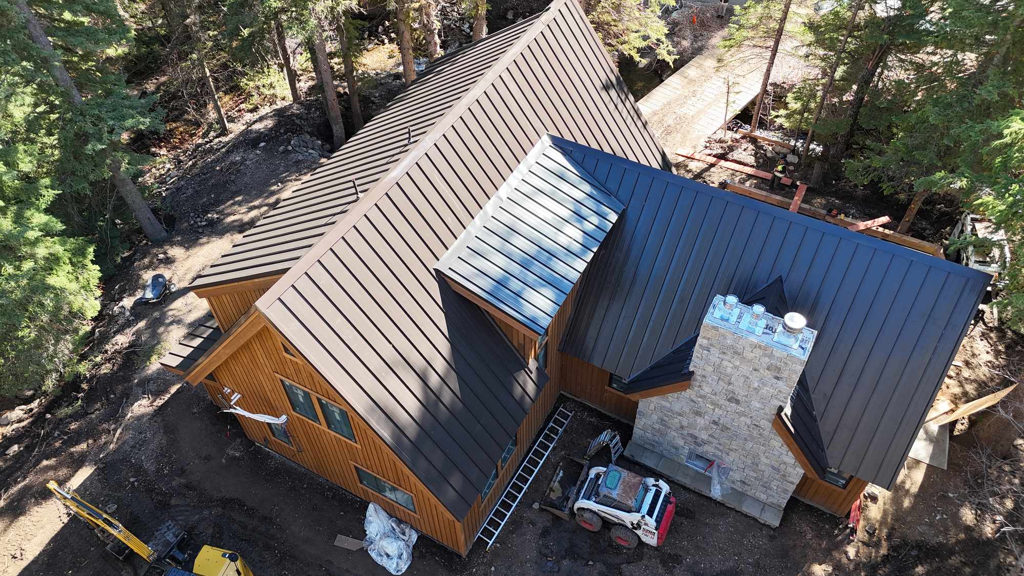 Standing seam metal on a mountain cabin, Sundance